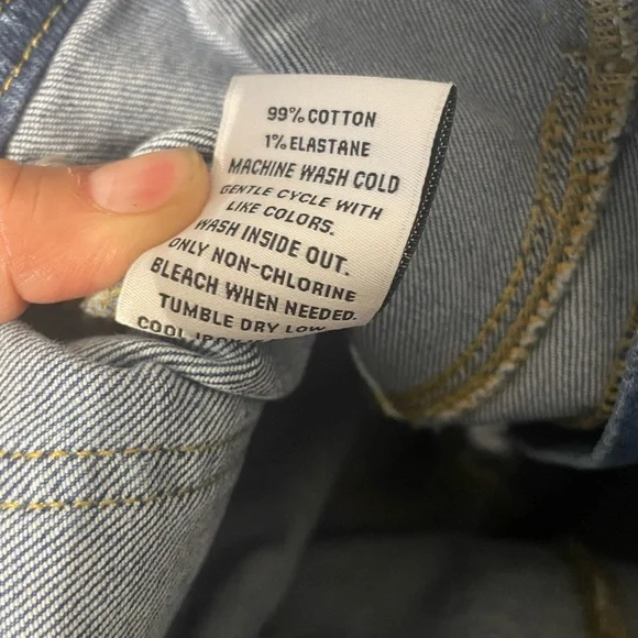 PrettyLittleThing Boyfriend Jeans Light Wash Thigh Split Denim Blue Size 6 - Picture 9 of 16